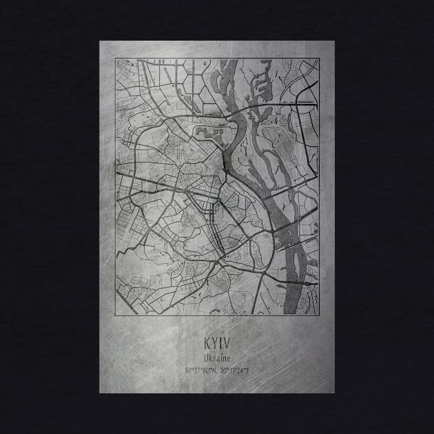 Kyiv, Ukraine, city street map by Creative at home